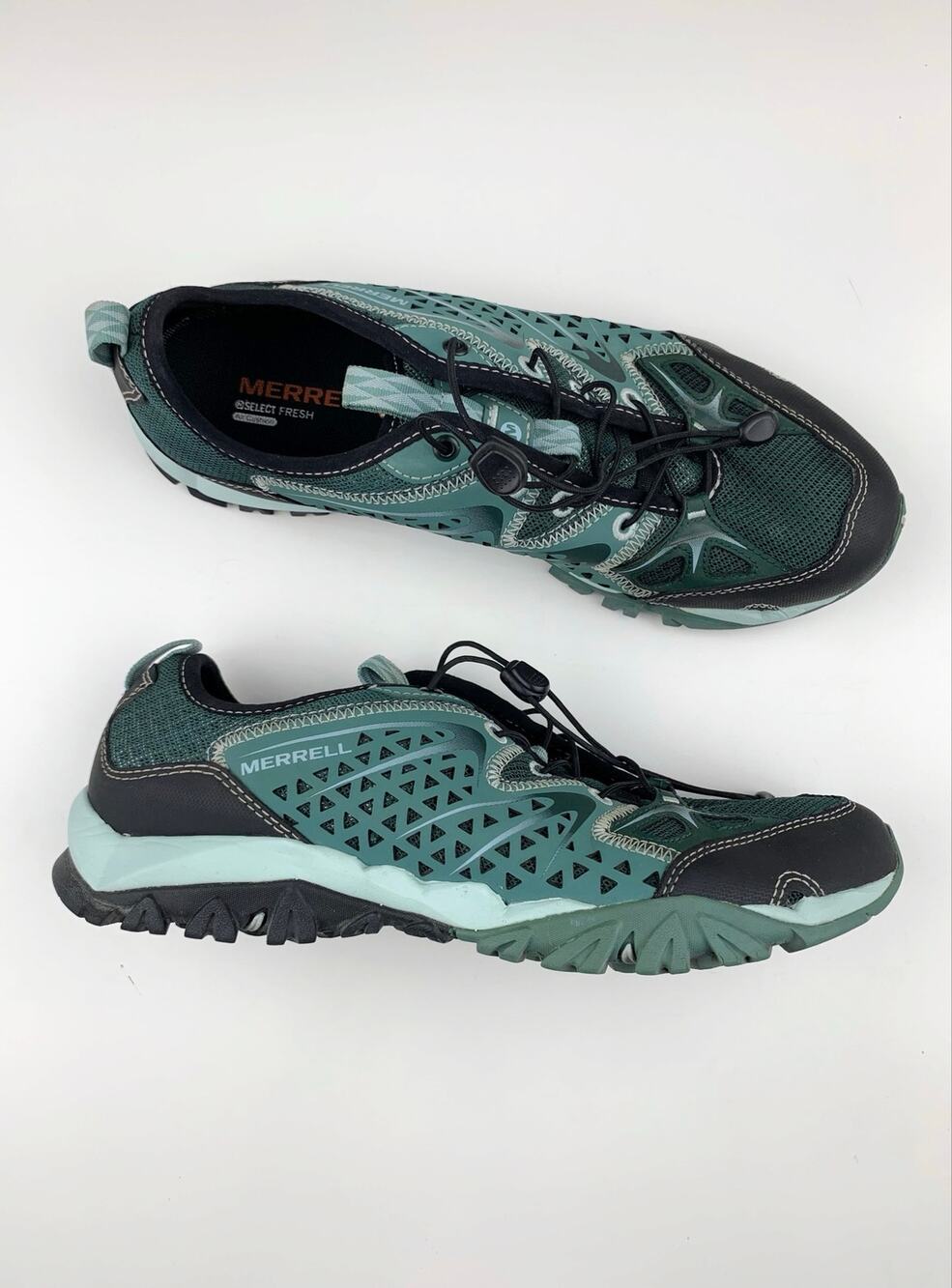 Merrell Capra Rapid Water Hiking Shoes Green Black Hydro Hikers Women's 8 Trails